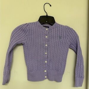Ralph Lauren Lavender Cable Knit Kids Sweater size 6
